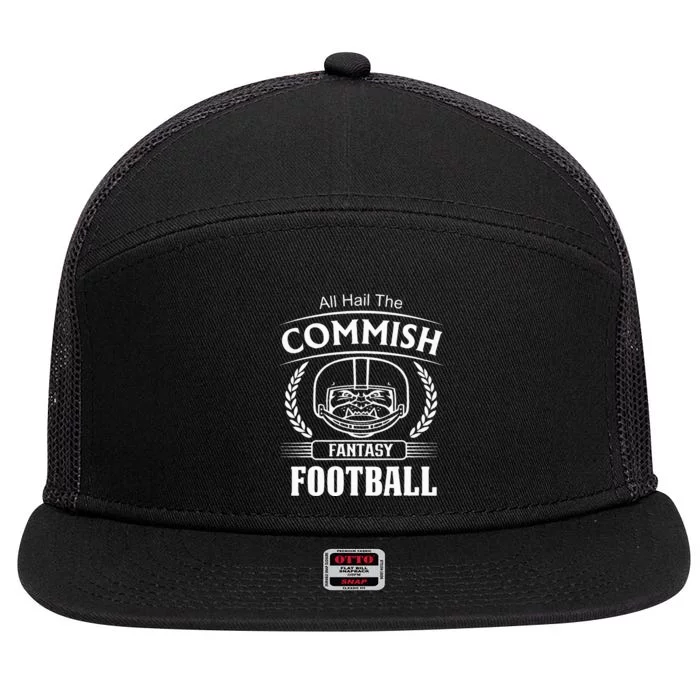 Commissioner Fantasy Football Funny Commish 7 Panel Mesh Trucker Snapback Hat