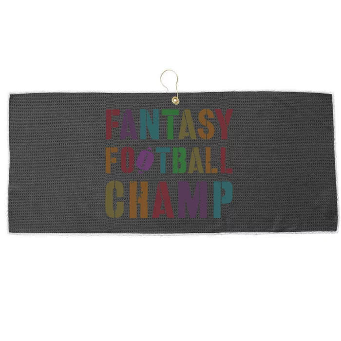 Cute Fantasy Football Champ Legend Husband Dad King Drafting Large Microfiber Waffle Golf Towel