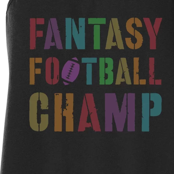 Cute Fantasy Football Champ Legend Husband Dad King Drafting Women's Racerback Tank