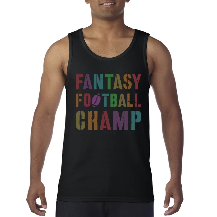 Cute Fantasy Football Champ Legend Husband Dad King Drafting Tank Top