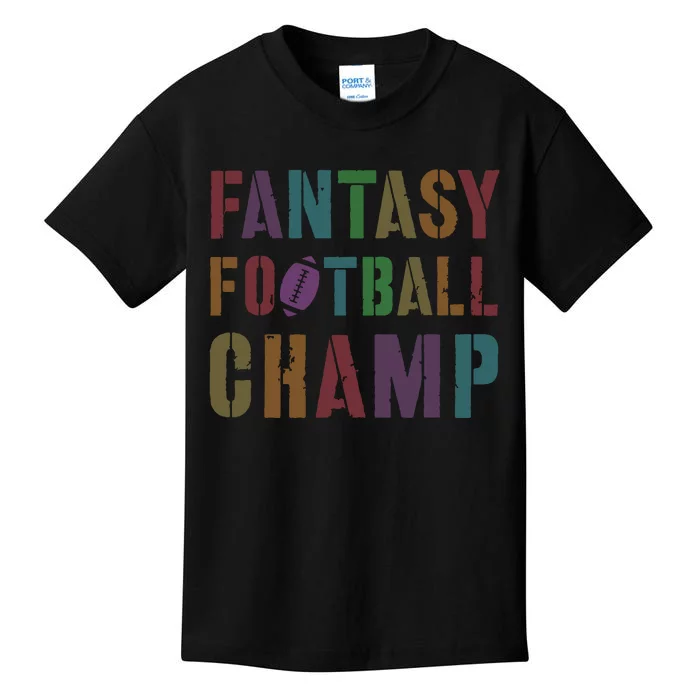 Cute Fantasy Football Champ Legend Husband Dad King Drafting Kids T-Shirt