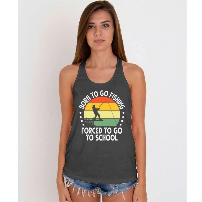 Cool Fishing For Bass Fishing Fisherman Fish Trout Women's Knotted Racerback Tank