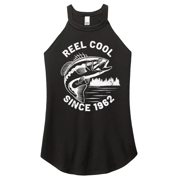 Cute Funny Fishing Pun Reel Cool Since 1962 Birthday Women’s Perfect Tri Rocker Tank