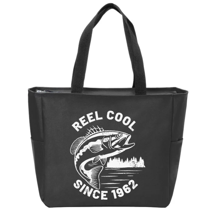 Cute Funny Fishing Pun Reel Cool Since 1962 Birthday Zip Tote Bag