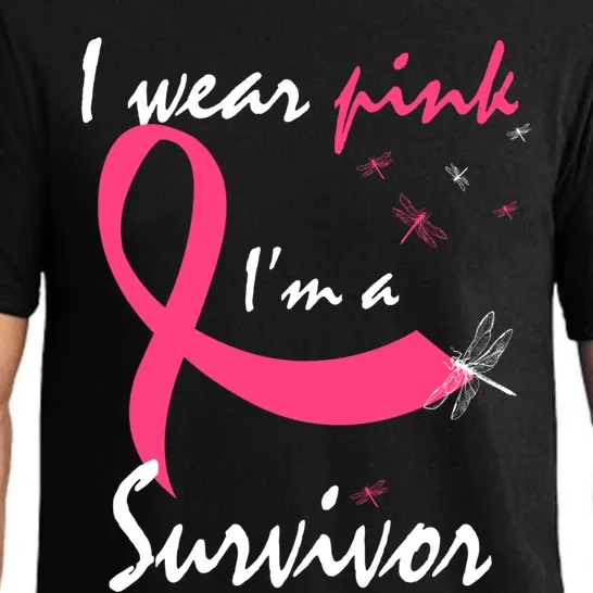 Cancer Free Funny Gift I Wear Pink Breast Cancer Survivor Funny Gift Pajama Set