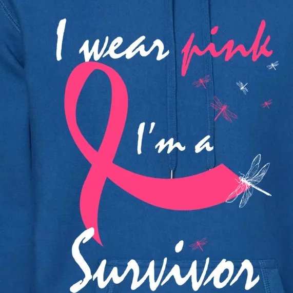 Cancer Free Funny Gift I Wear Pink Breast Cancer Survivor Funny Gift Premium Hoodie