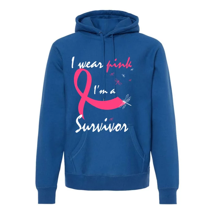 Cancer Free Funny Gift I Wear Pink Breast Cancer Survivor Funny Gift Premium Hoodie