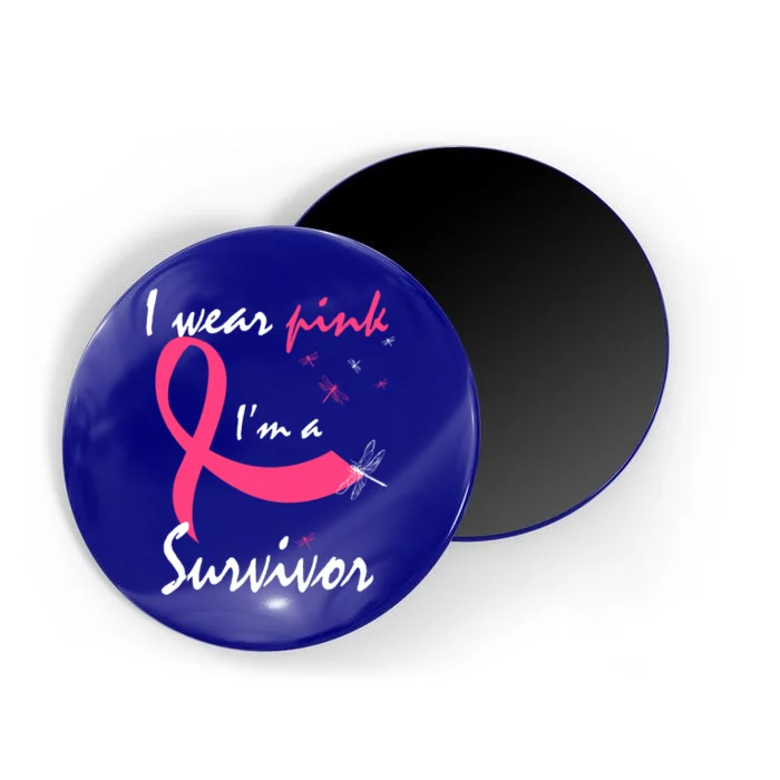 Cancer Free Funny Gift I Wear Pink Breast Cancer Survivor Funny Gift Magnet