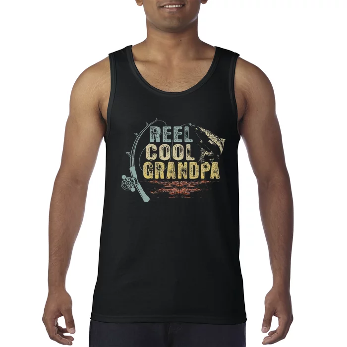 Cute Funny Fishing Vintage Reel Cool Grandpa Tank Top