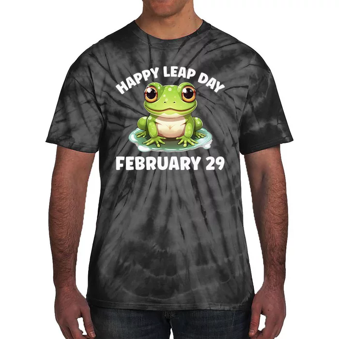 Cute Frog February 29th Leap Day 2024 Tie-Dye T-Shirt