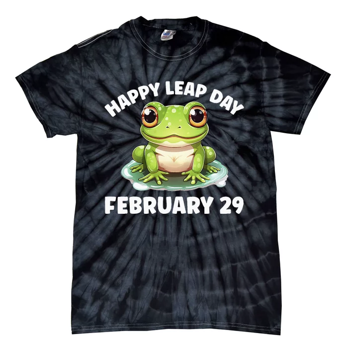 Cute Frog February 29th Leap Day 2024 Tie-Dye T-Shirt