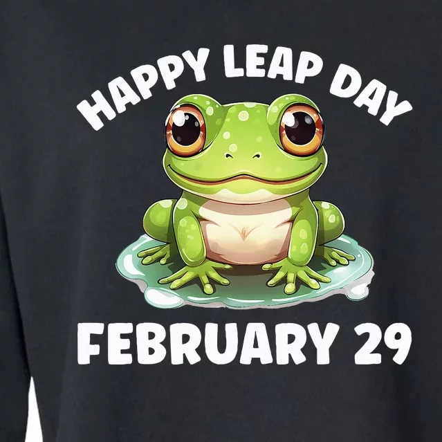 Cute Frog February 29th Leap Day 2024 Cropped Pullover Crew