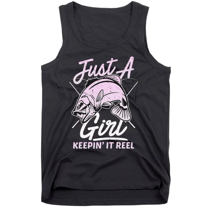 cute fishing funny keeping it reel wo purple pink Tank Top