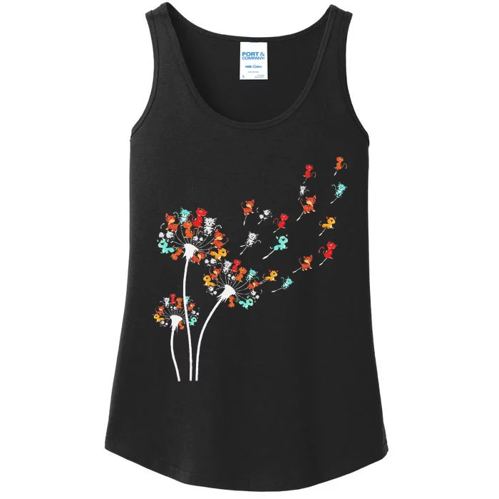 Cats Flower Fly Dandelion Ladies Essential Tank