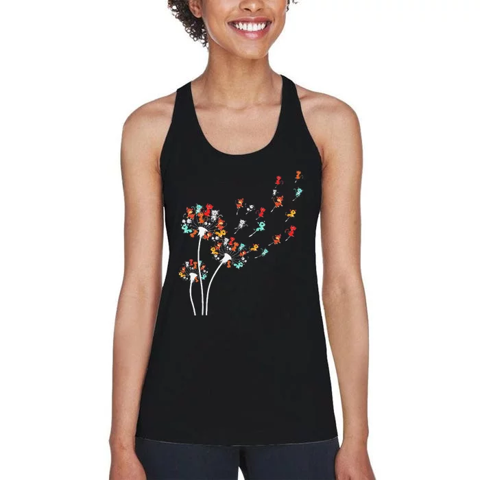 Cats Flower Fly Dandelion Women's Racerback Tank