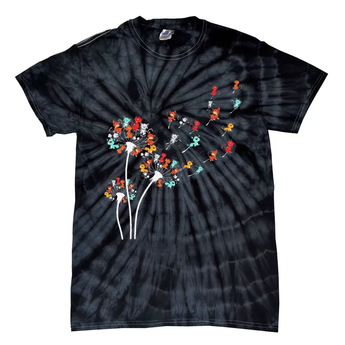 Cats Flower Fly Dandelion Tie-Dye T-Shirt