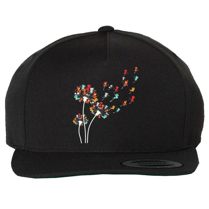 Cats Flower Fly Dandelion Wool Snapback Cap