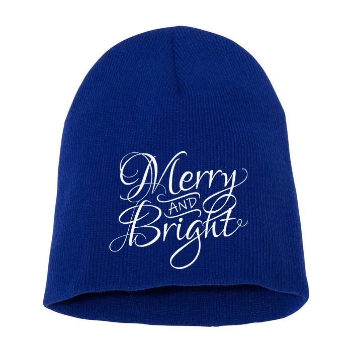 Christmas Funny Funny Merry & Bright Casual Xmas Gift Short Acrylic Beanie