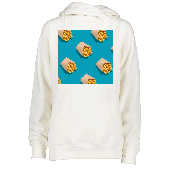 Cute Funny French Fry Fries Pastern Womens Funnel Neck Pullover Hood