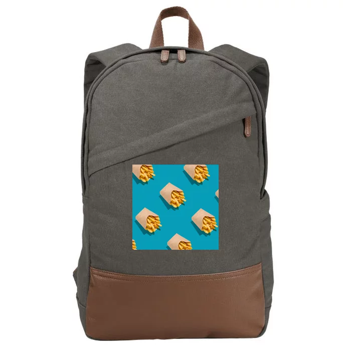 Cute Funny French Fry Fries Pastern Cotton Canvas Backpack