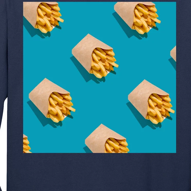 Cute Funny French Fry Fries Pastern Long Sleeve Shirt