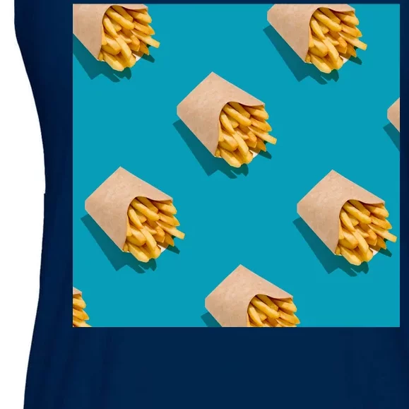 Cute Funny French Fry Fries Pastern Ladies Essential Flowy Tank