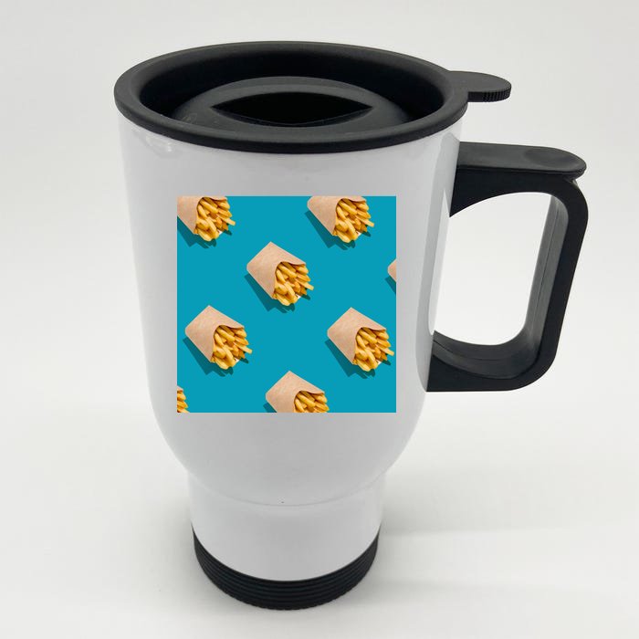 Cute Funny French Fry Fries Pastern Front & Back Stainless Steel Travel Mug