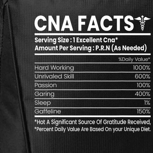 CNA Facts Funny Certified Nurse Assistant CNA City Backpack