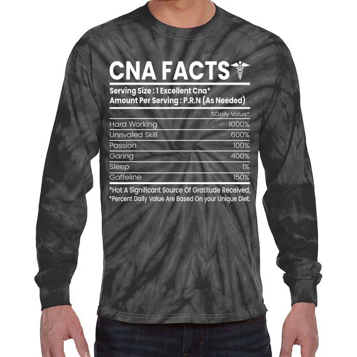 CNA Facts Funny Certified Nurse Assistant CNA Tie-Dye Long Sleeve Shirt