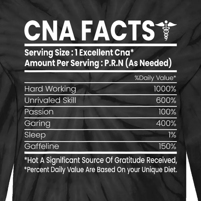 CNA Facts Funny Certified Nurse Assistant CNA Tie-Dye Long Sleeve Shirt