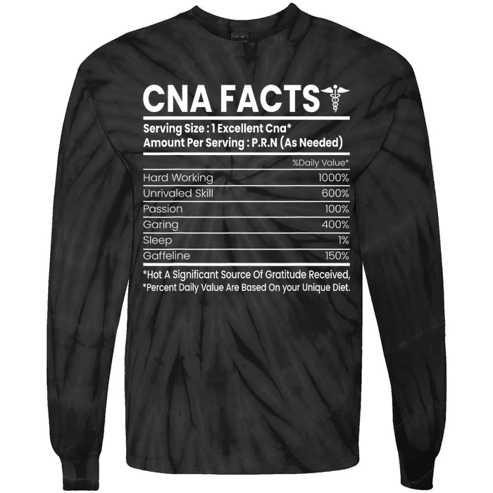 CNA Facts Funny Certified Nurse Assistant CNA Tie-Dye Long Sleeve Shirt