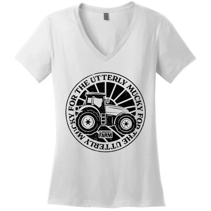 Clarksons Farm For The Utterly Mucky Black Women's V-Neck T-Shirt