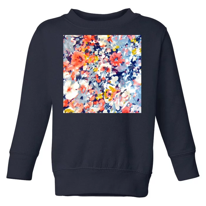 Colorful Flower Fabric Floral Pattern Toddler Sweatshirt