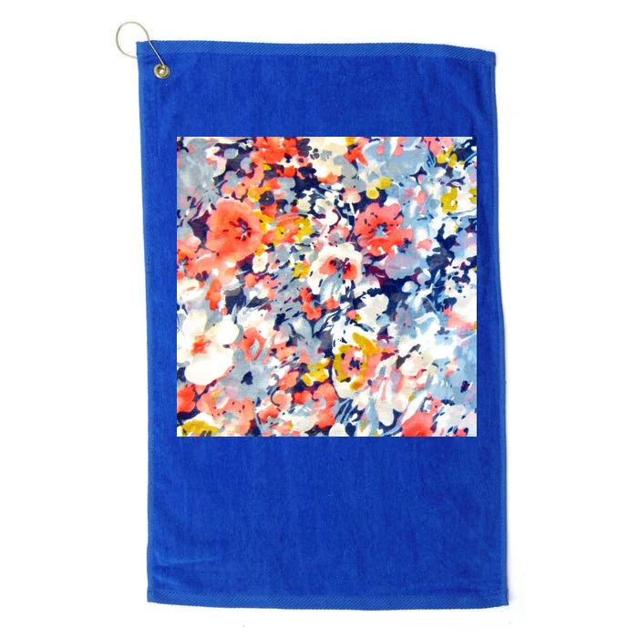 Colorful Flower Fabric Floral Pattern Platinum Collection Golf Towel