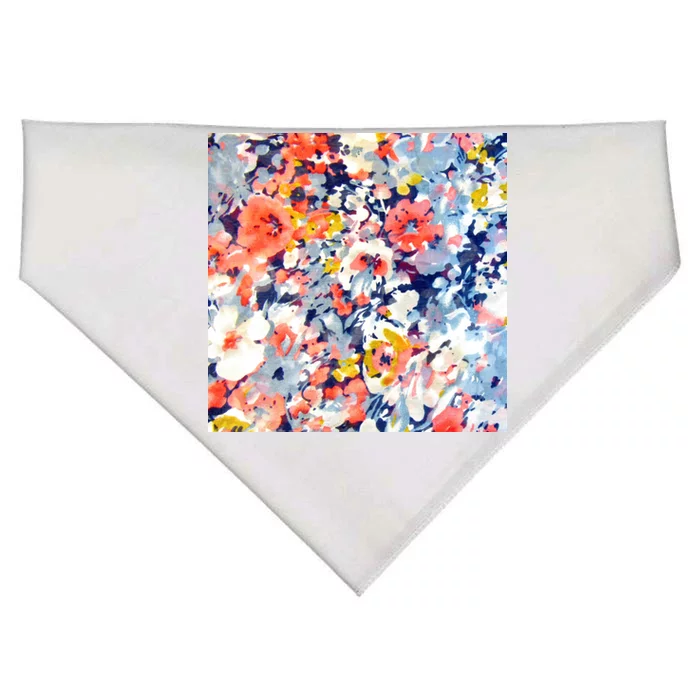 Colorful Flower Fabric Floral Pattern USA-Made Doggie Bandana