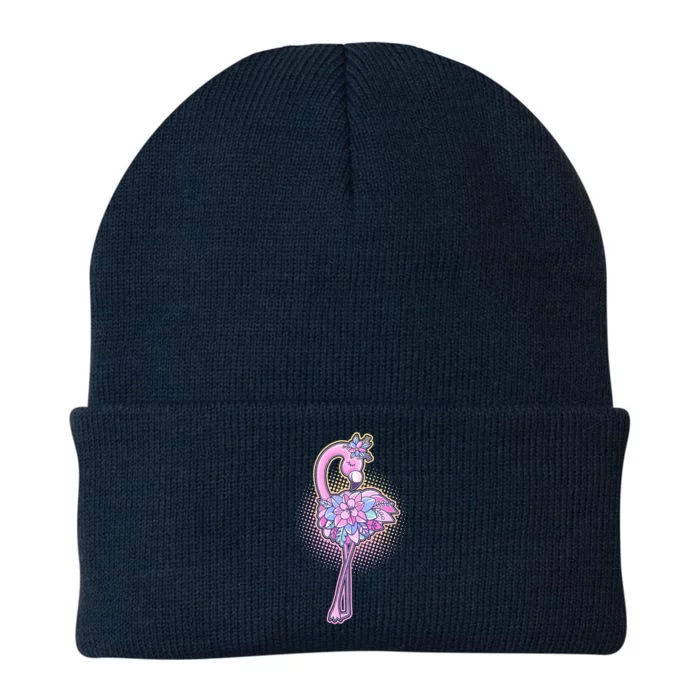 Cute Floral Flamingo Knit Cap Winter Beanie