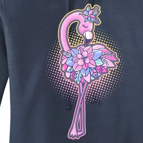 Cute Floral Flamingo Women's Pullover Hoodie