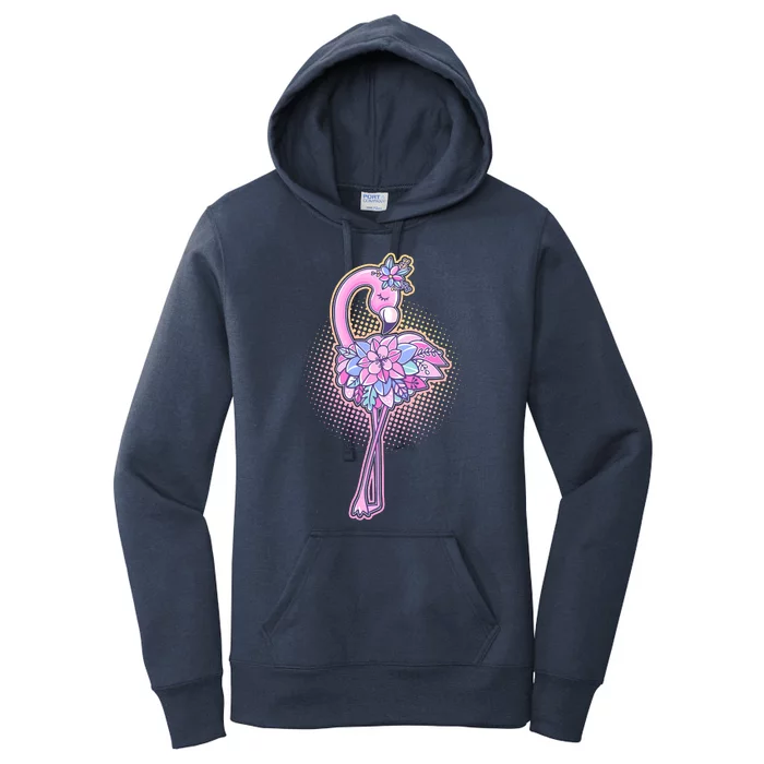 Cute Floral Flamingo Women's Pullover Hoodie