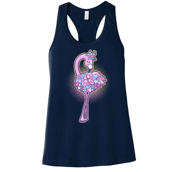 Cute Floral Flamingo Women's Racerback Tank