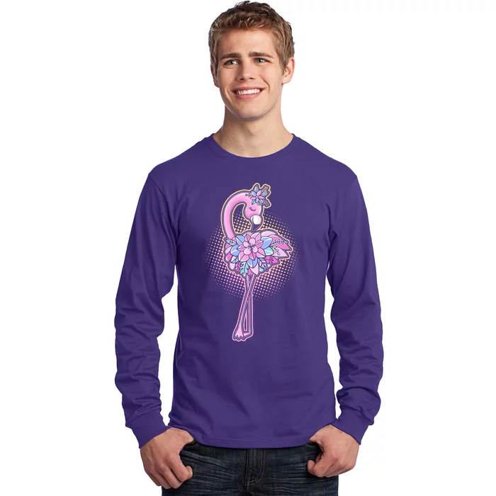 Cute Floral Flamingo Long Sleeve Shirt