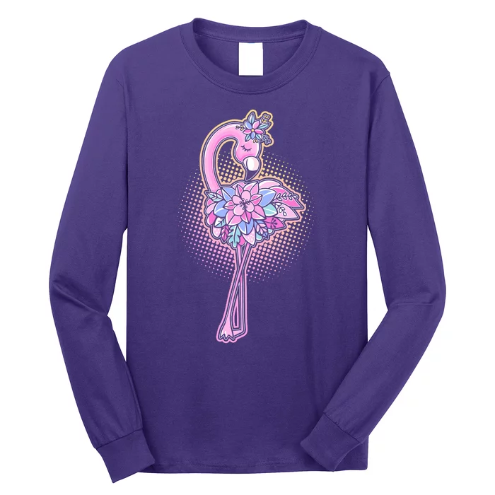 Cute Floral Flamingo Long Sleeve Shirt