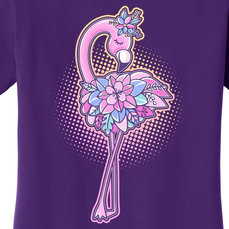 Cute Floral Flamingo Women's T-Shirt