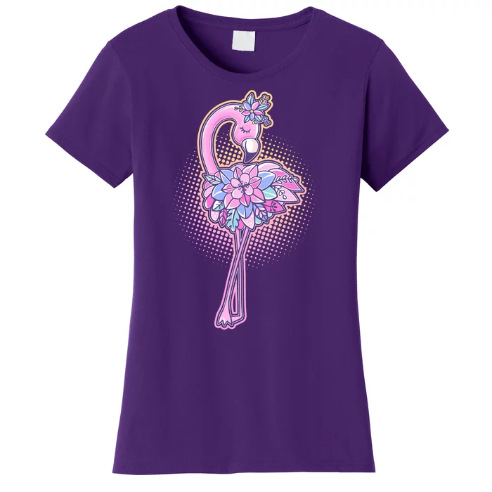 Cute Floral Flamingo Women's T-Shirt