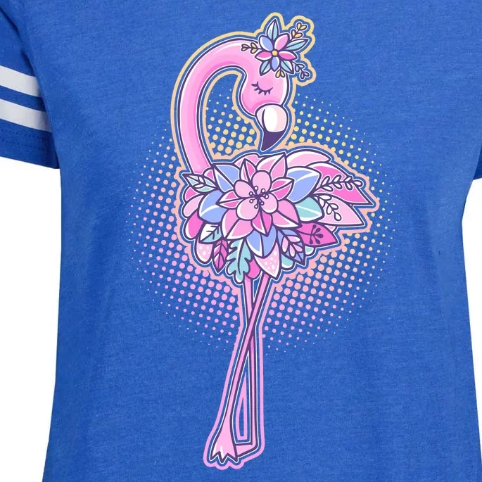 Cute Floral Flamingo Enza Ladies Jersey Football T-Shirt