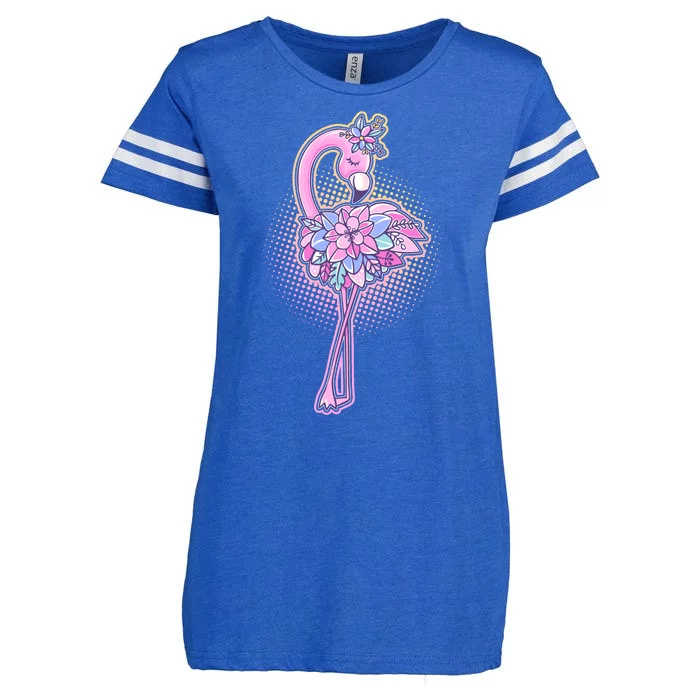 Cute Floral Flamingo Enza Ladies Jersey Football T-Shirt