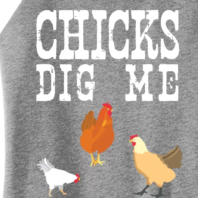 Chicken Farmer Funny Chicks Dig Me Farming Gift T Women’s Perfect Tri Rocker Tank