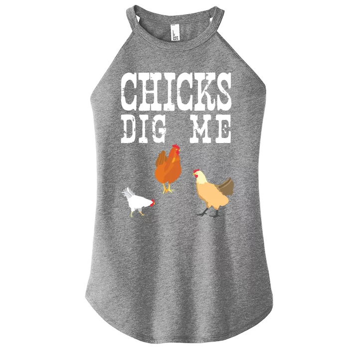 Chicken Farmer Funny Chicks Dig Me Farming Gift T Women’s Perfect Tri Rocker Tank