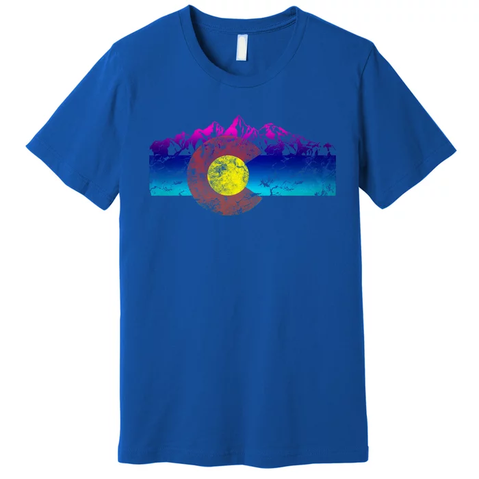 Colorado Flag Gift Colorful Rocky Mountains Version Cute Gift Premium T-Shirt