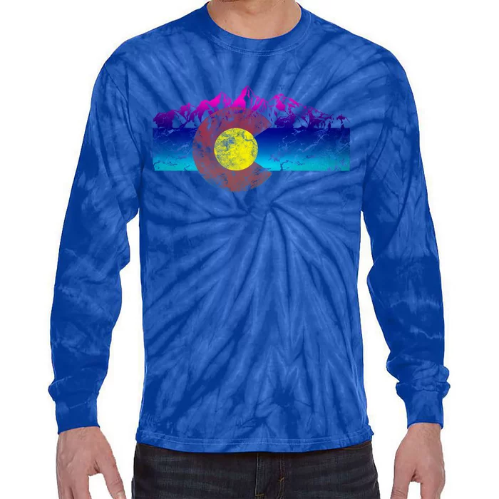 Colorado Flag Gift Colorful Rocky Mountains Version Cute Gift Tie-Dye Long Sleeve Shirt