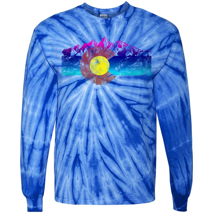 Colorado Flag Gift Colorful Rocky Mountains Version Cute Gift Tie-Dye Long Sleeve Shirt